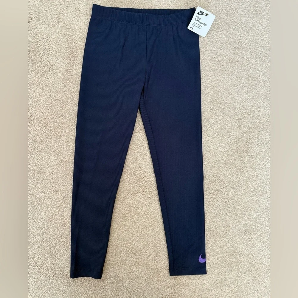 Nike ribbed Kids Navy Leggings